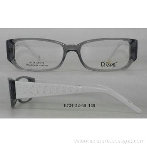 White And Black Square Acetate Optical Eyeglass Frames For